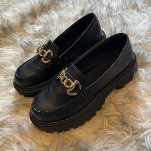 Black Loafers w/Gold Accent